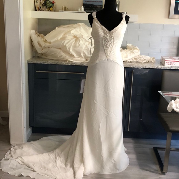 Pallas Athena Dresses & Skirts - Pallas Athena Ivory Goddess Chiffon Wedding Gown